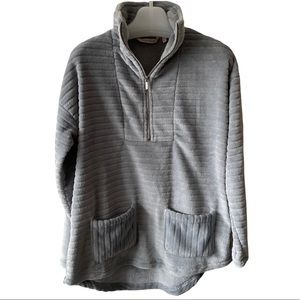 Soft Surroundings ribbed Teddy 1/4 Zip Sweater Size S